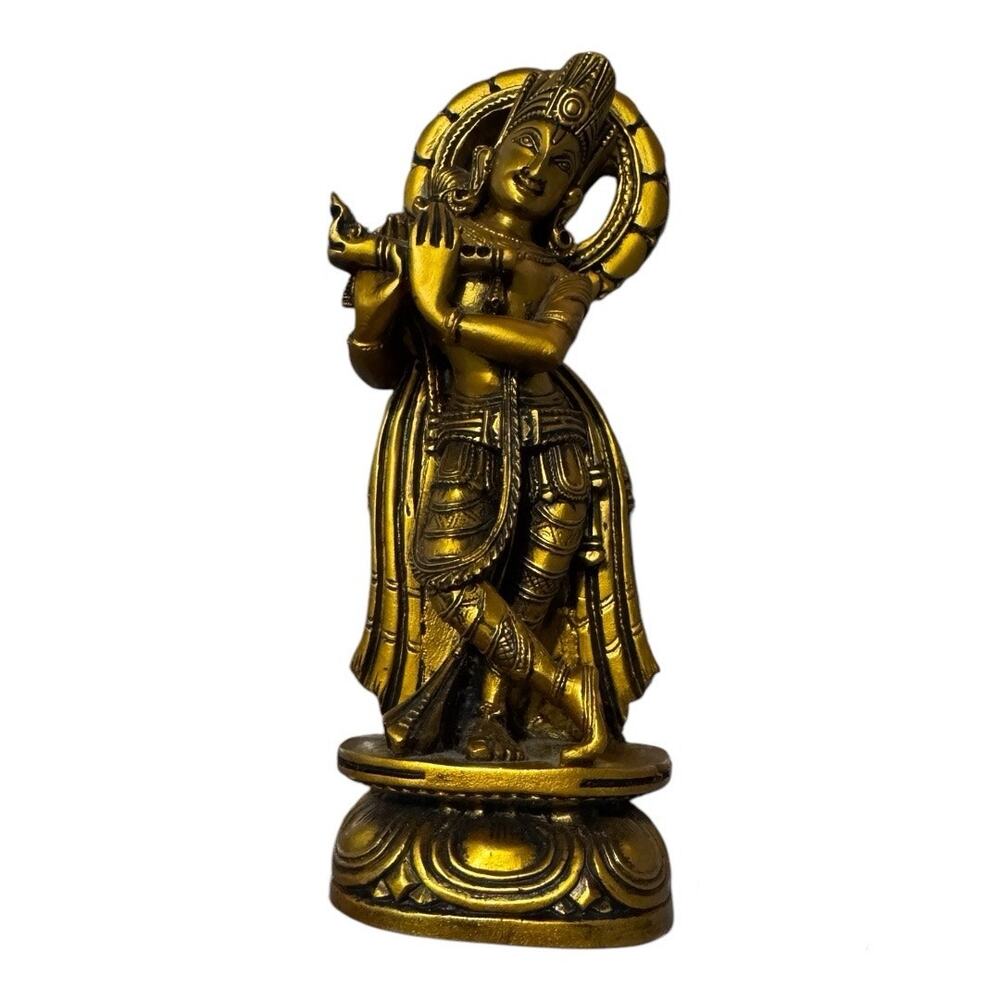 Brass Krishna Idol Statue